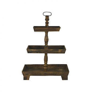 Three tier rectangle wooden stand