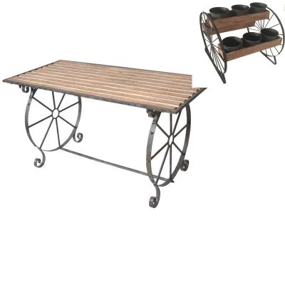 Farmyard Wagon Table + Matching Shelf Set