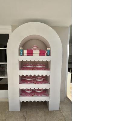 White Scalloped Arch Shelf Stand