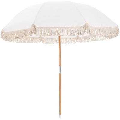 Fringed Umbrella - White with base